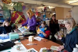 Tessa and her team at the TLC Scrapstore in Bridport  