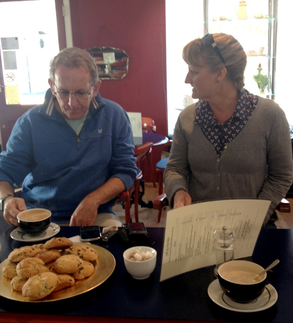 Fat Rascals at Cafe Ann Day Beaminster with Tim and Maddie, WD tweetup 